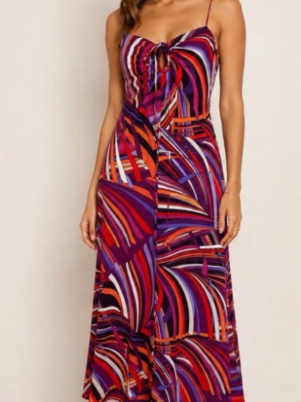Adrianna Papell Strappy Maxi Dress in Purple, Red, Orange